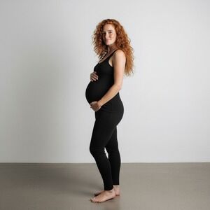 Bumpsuit The Kate Maternity Bodysuit Black Scoop Neck Sleeveless Jumpsuit Size M